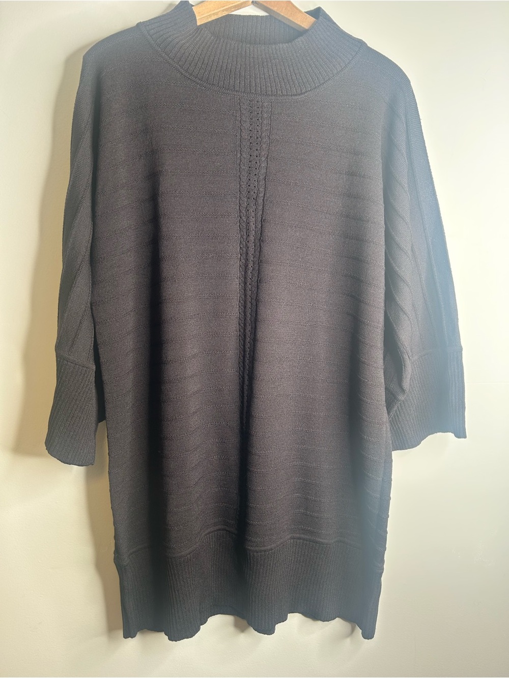 St. John Chocolate Brown Tunic Sweater Gorgeous Heavy Knit Size XL